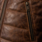 Summit men's cognac leather puffer vest - view 6